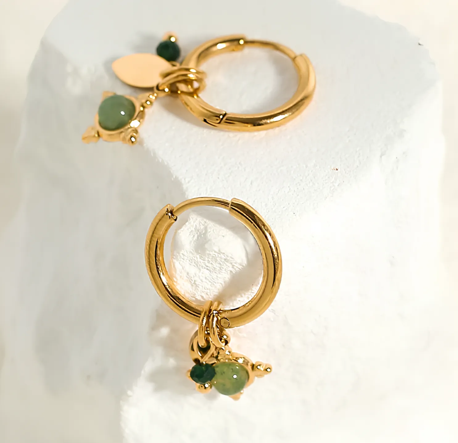Everlasting Emerald Hoops