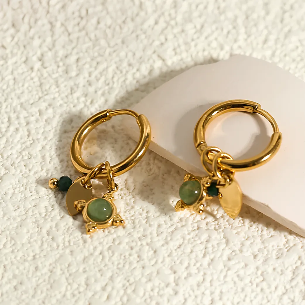 Everlasting Emerald Hoops