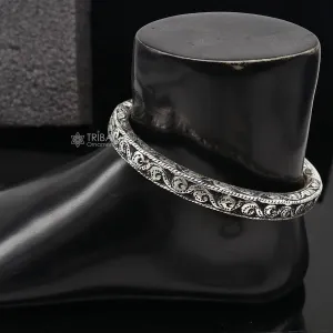 Exclusive trendy stylish 925 sterling silver Vintage design handmade gorgeous foot kada ankle bracelet tribal ethnic silver jewelry nsfk101