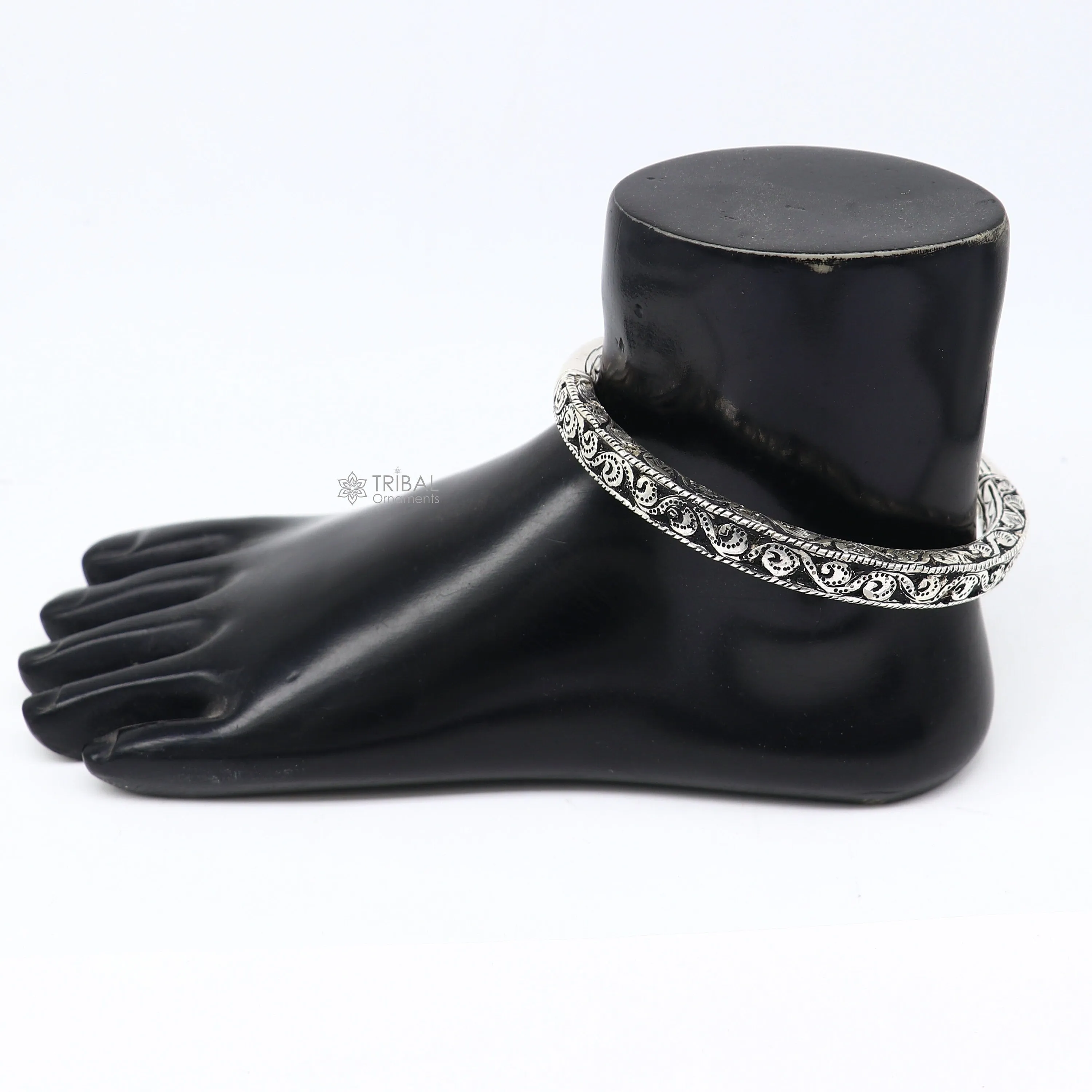 Exclusive trendy stylish 925 sterling silver Vintage design handmade gorgeous foot kada ankle bracelet tribal ethnic silver jewelry nsfk101