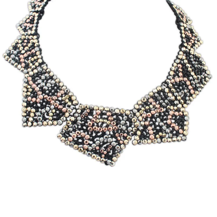 Geo Studded M Necklace