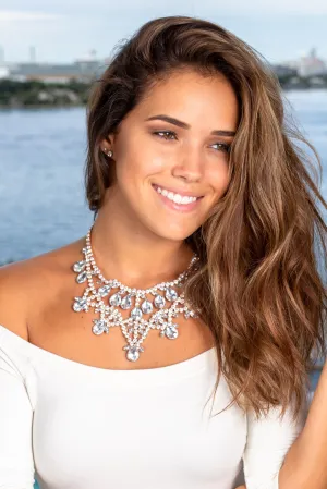 Gold Jeweled Statement Necklace