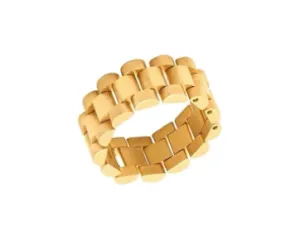 Gold Watchband-style Link Ring