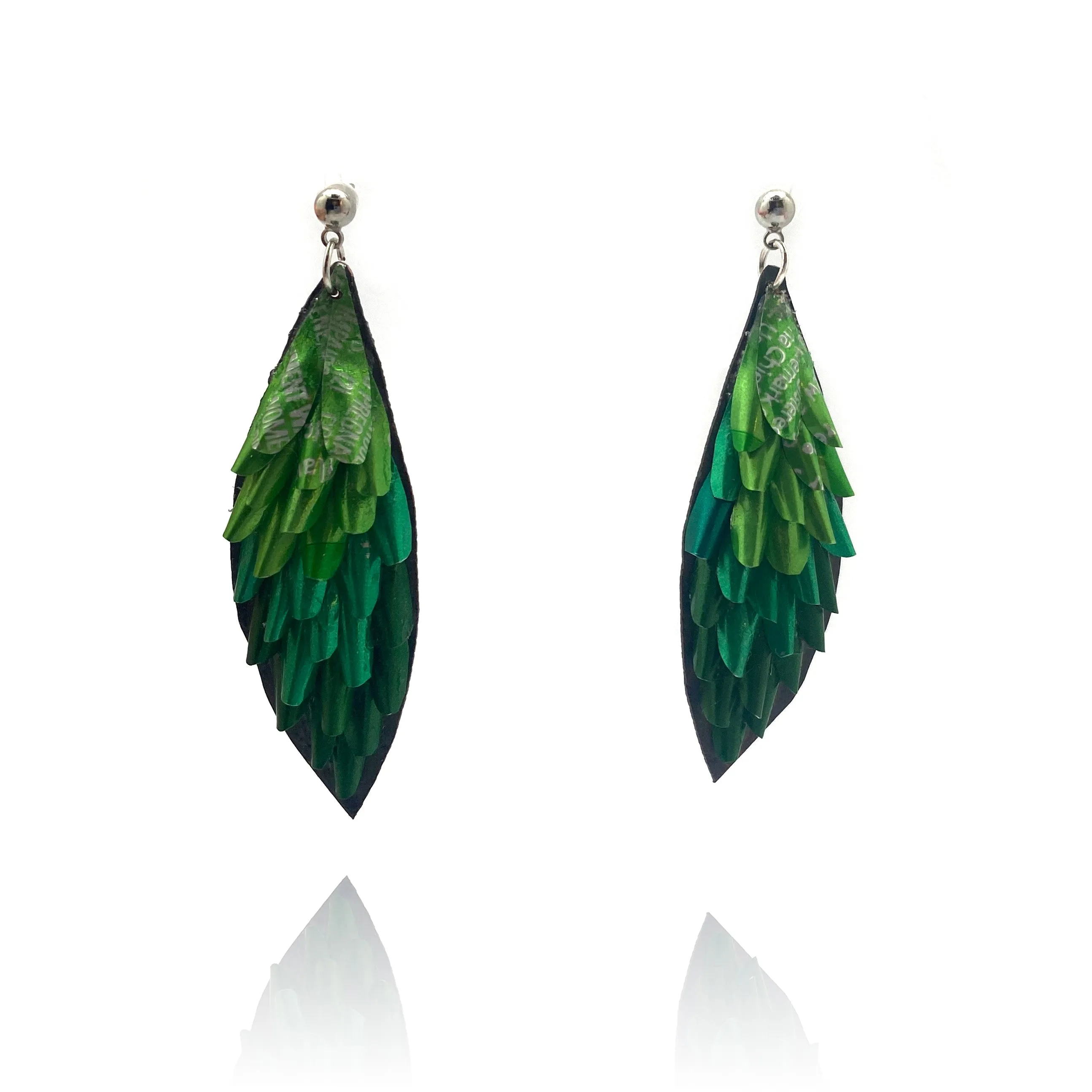 Green Gradient Drop Aluminum Earrings