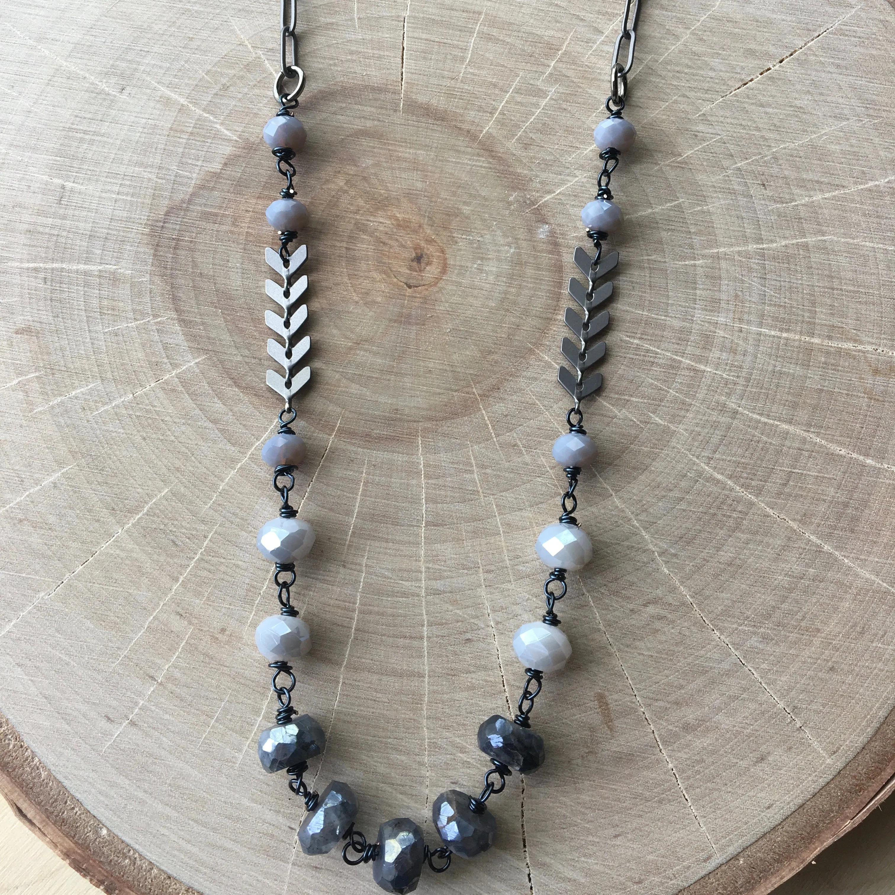Gunmetal Wire Wrap Necklace