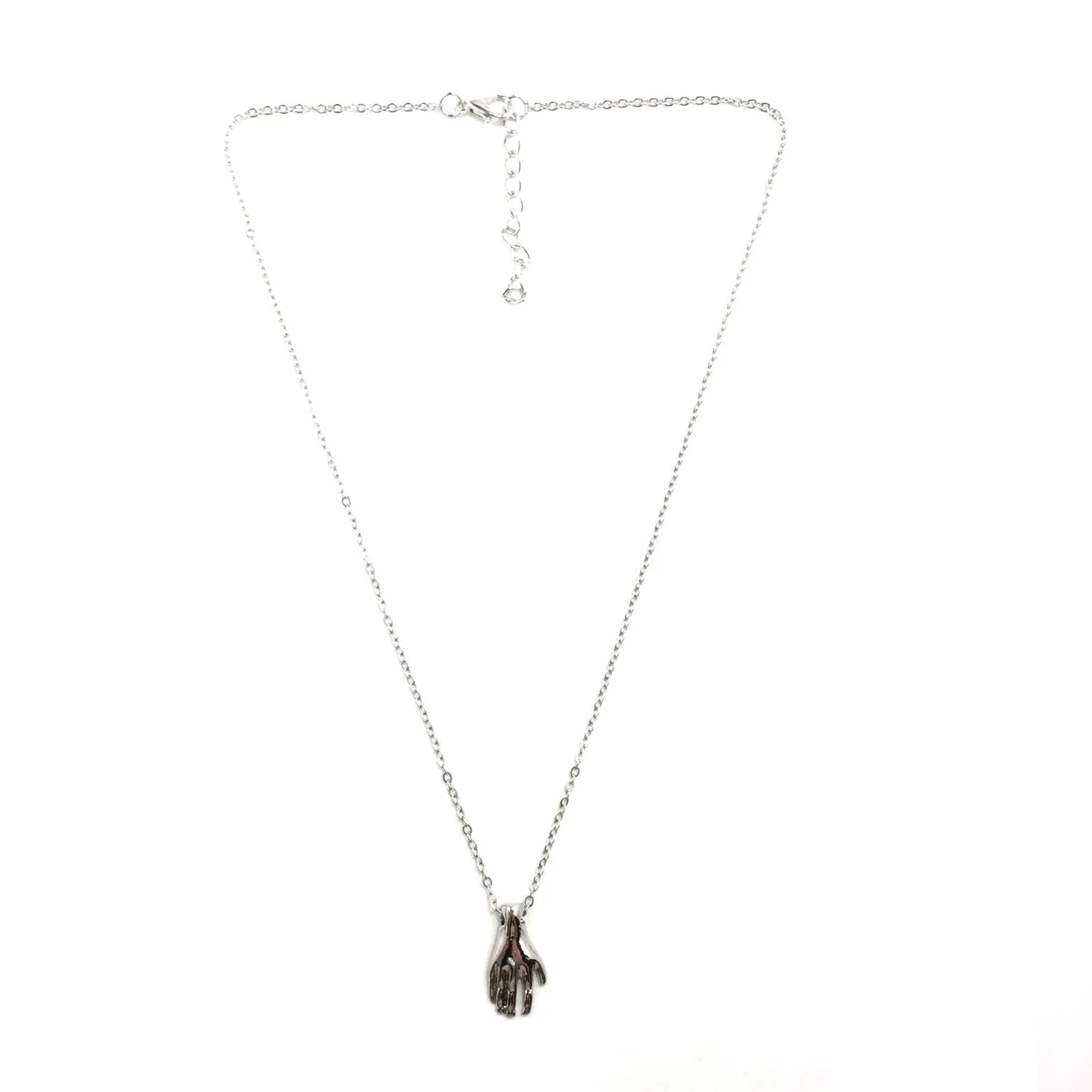 Hand Pendant Necklace in Silver
