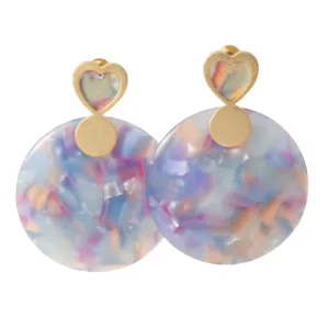 Heart Circle Drop Earrings