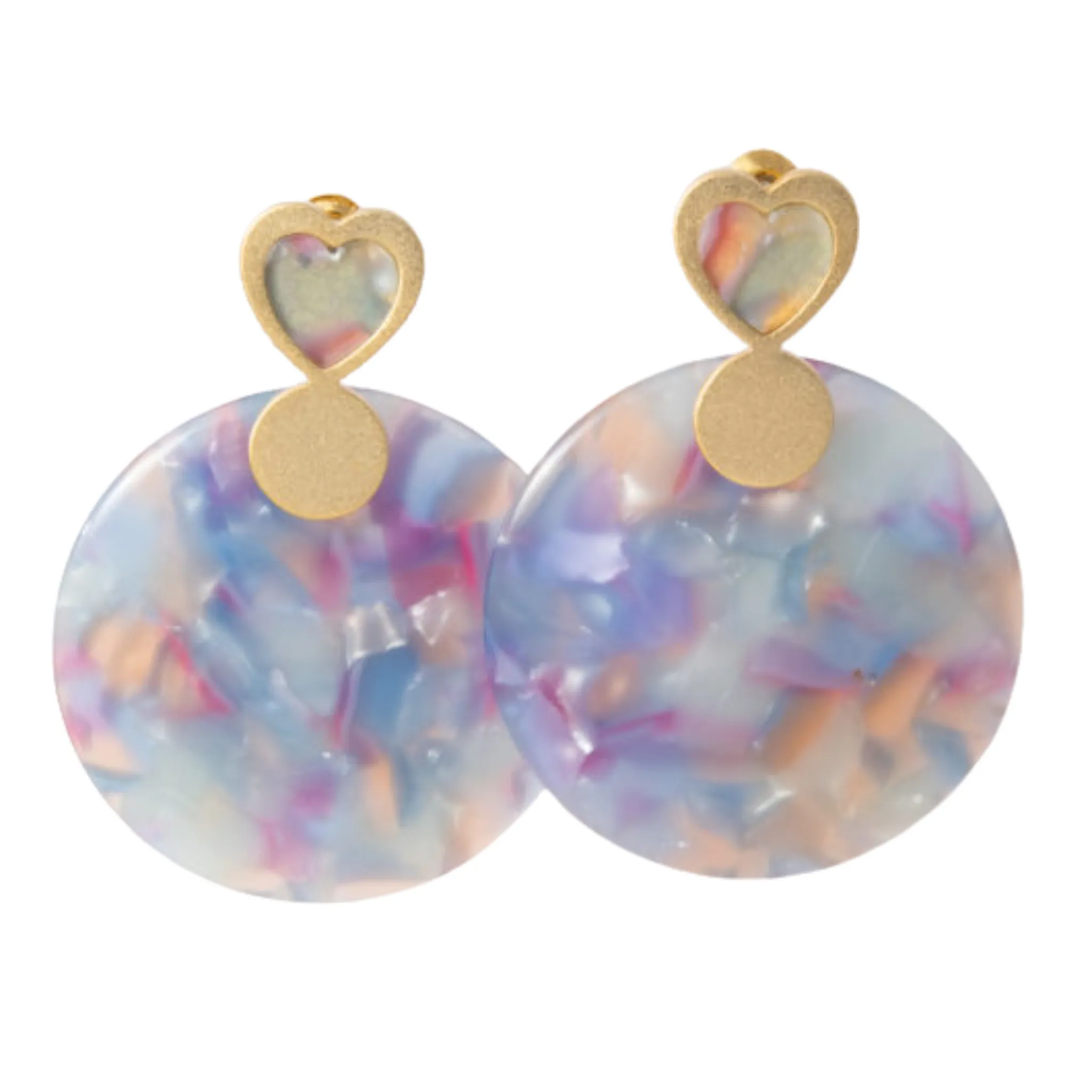 Heart Circle Drop Earrings