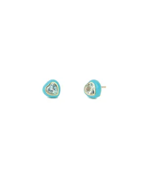 Heart Enamel Stone Studs