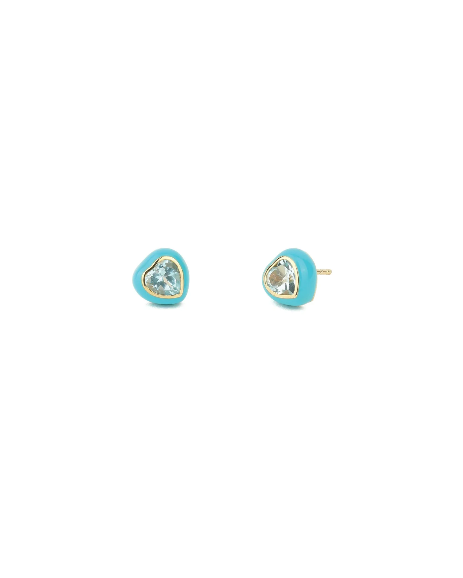 Heart Enamel Stone Studs