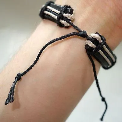 Hemp Cord Surfer Cool Bracelet Wristband Bangle Mens Womens Girls Boys Jewellery
