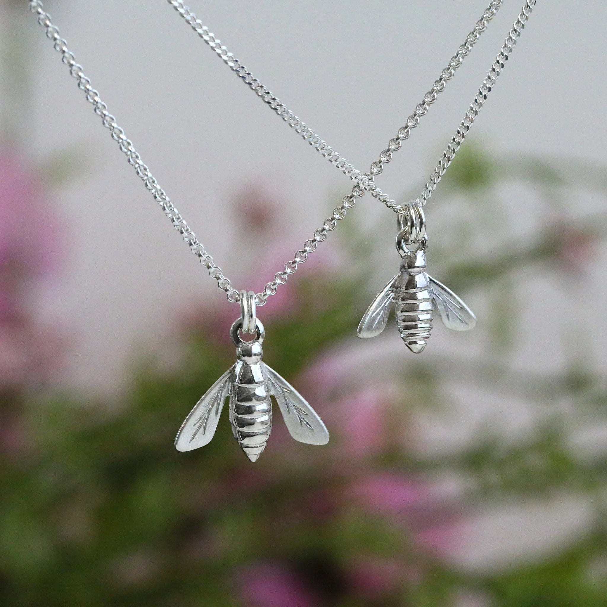 Honeybee Small Pendant in Sterling Silver