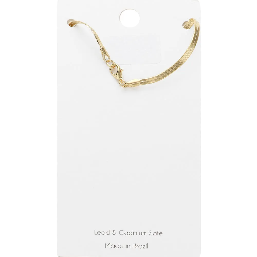 iLLASPARKZ 18K Gold Filled Herringbone Chain Anklet