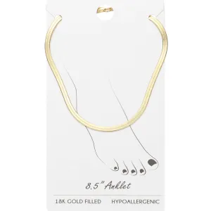iLLASPARKZ 18K Gold Filled Herringbone Chain Anklet