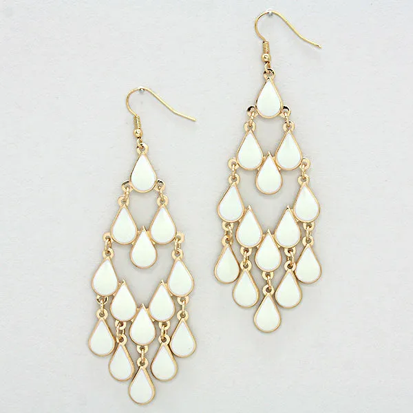 iLLASPARKZ Lacquered Enamel Teardrop Chandelier Earrings