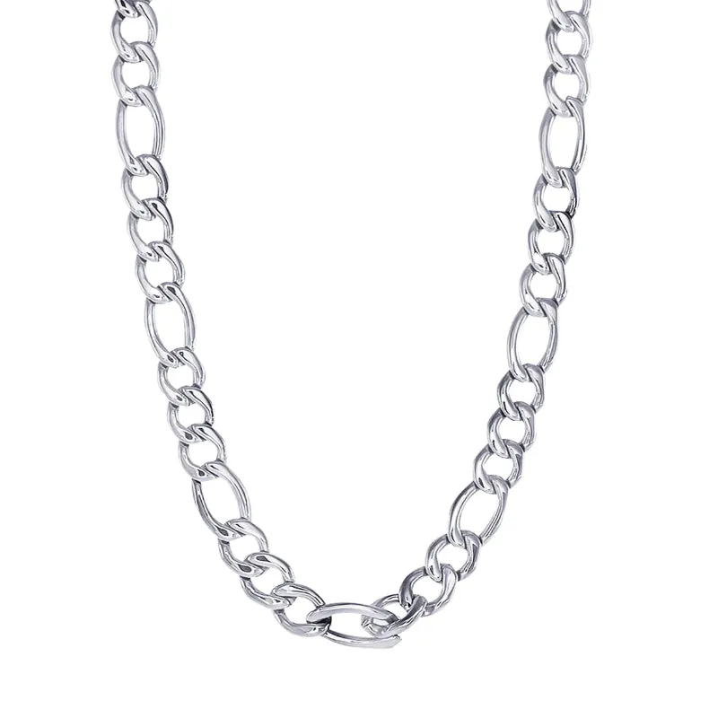 Italgem Steel S.Steel 6Mm Figaro Polished 22''-Necklace