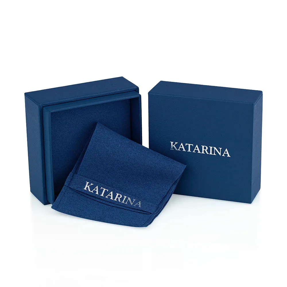 KATARINA Round and Princess Cut Diamond Engagement Ring (7/8 cttw)