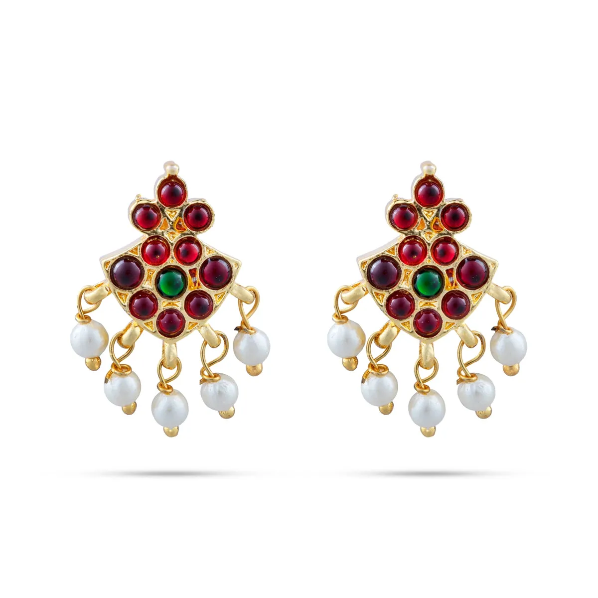 Kemp Earing - 1 x 0.75 Inches | Stone Earring/ Beads With Stone Stud for Dance/ 10 Gms Approx