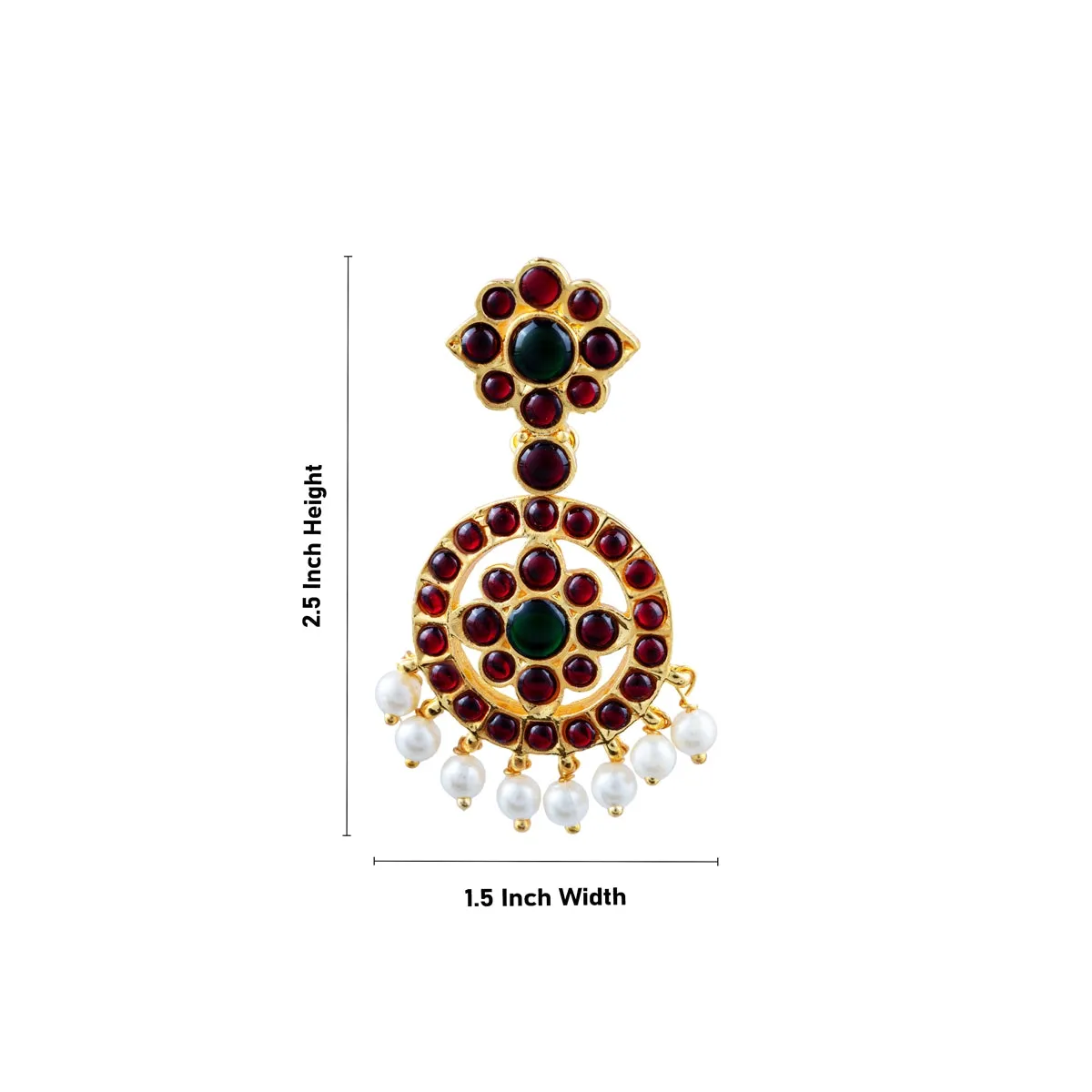 Kemp Earing - 2.5 x 1.5 Inches | Stone Earring/ Beads With Stone Stud for Dance/ 40 Gms Approx