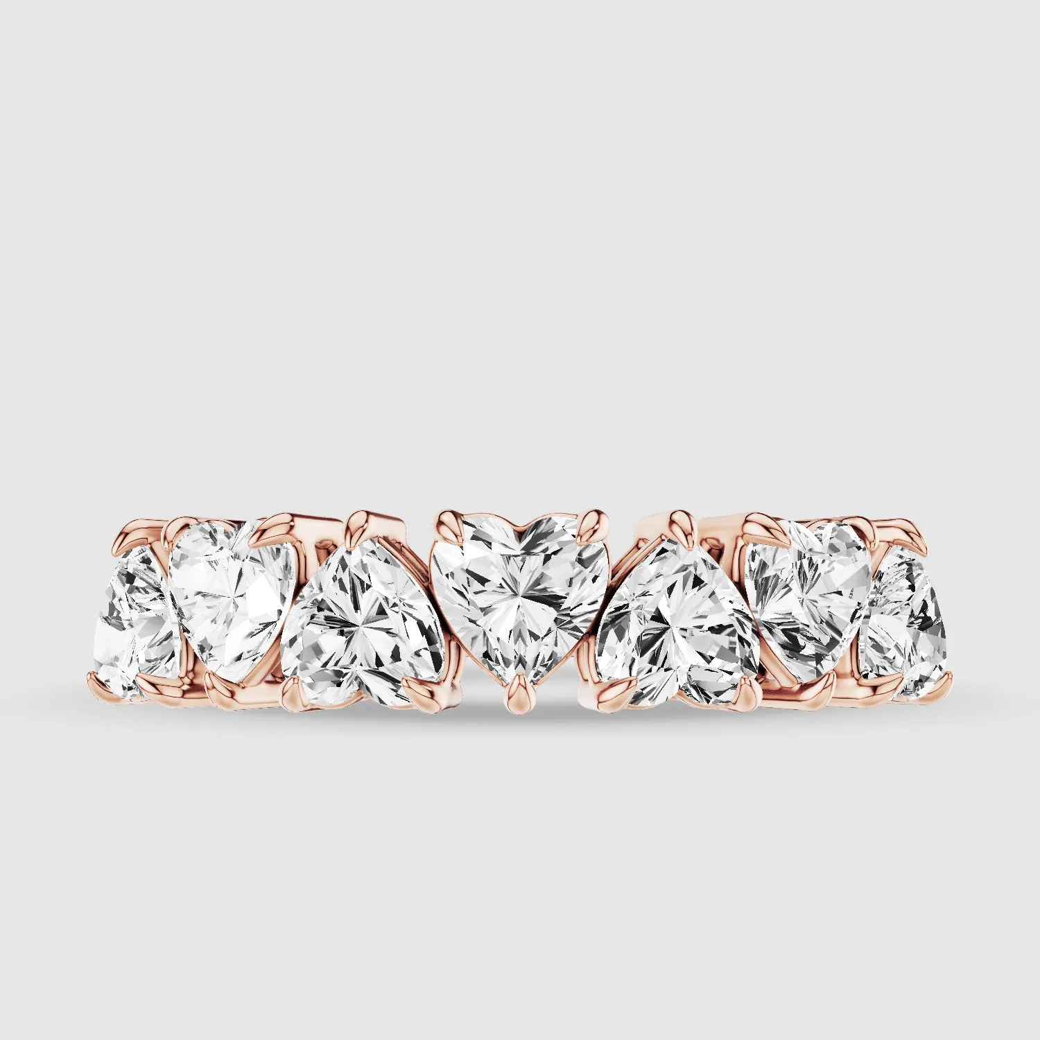 Lab Grown Heart Diamond Half Eternity Band-Heart