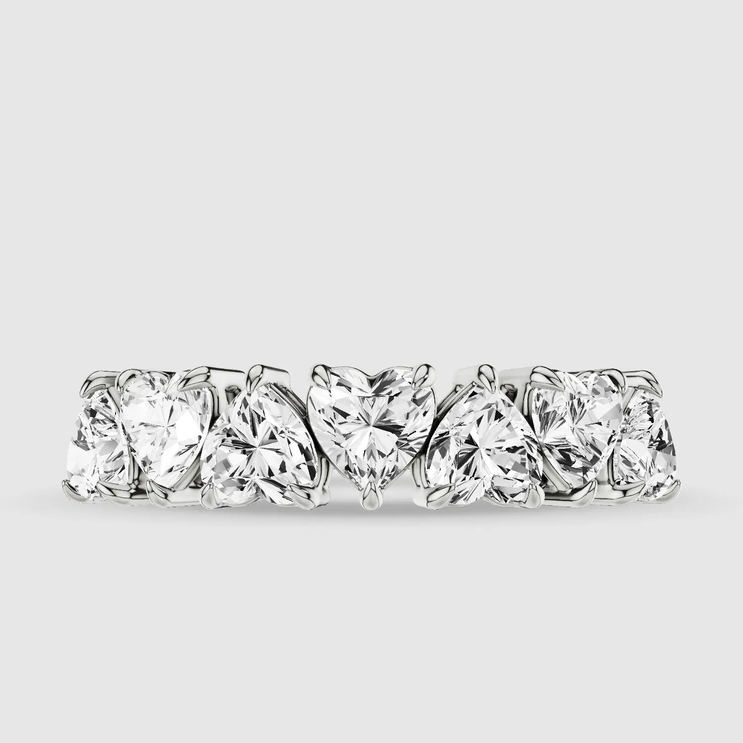 Lab Grown Heart Diamond Half Eternity Band-Heart