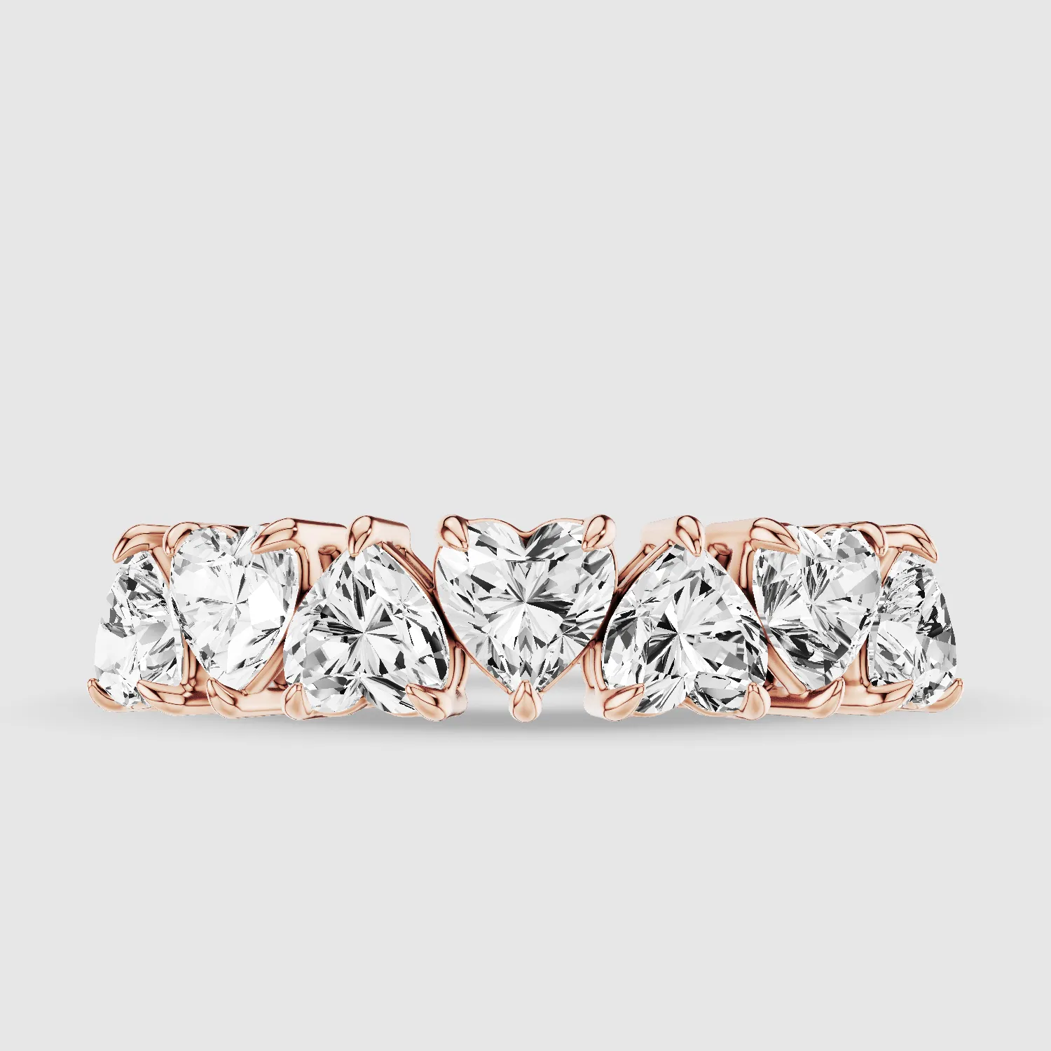 Lab Grown Heart Diamond Half Eternity Band-Heart