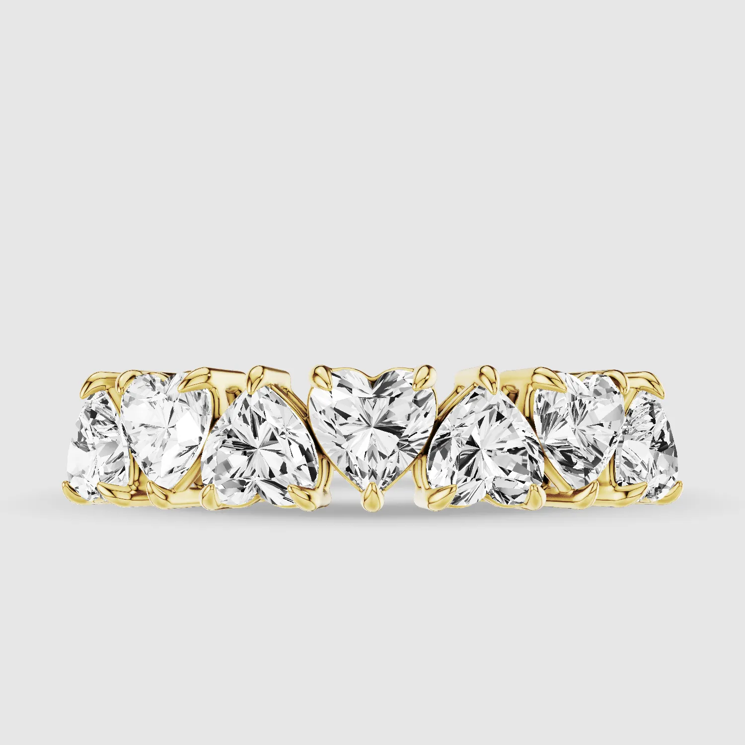 Lab Grown Heart Diamond Half Eternity Band-Heart