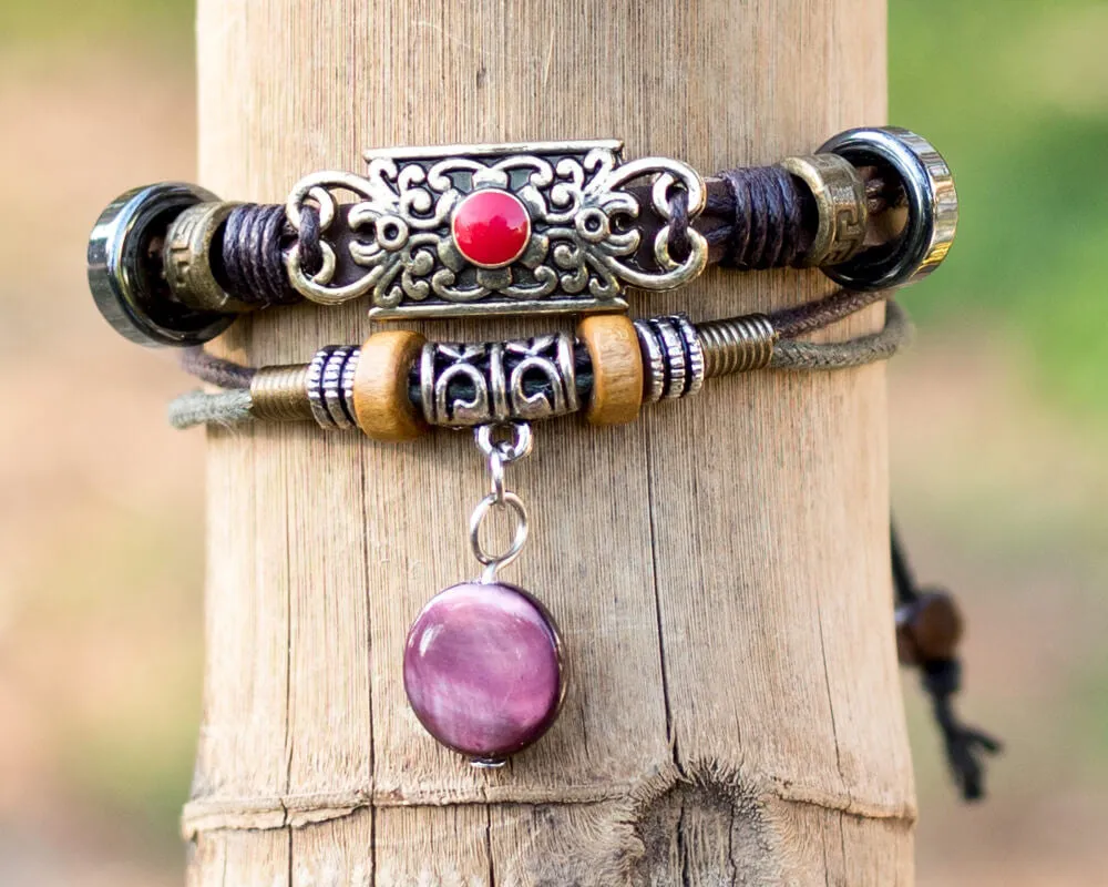 leather bracelet - Ibiza Boho Style