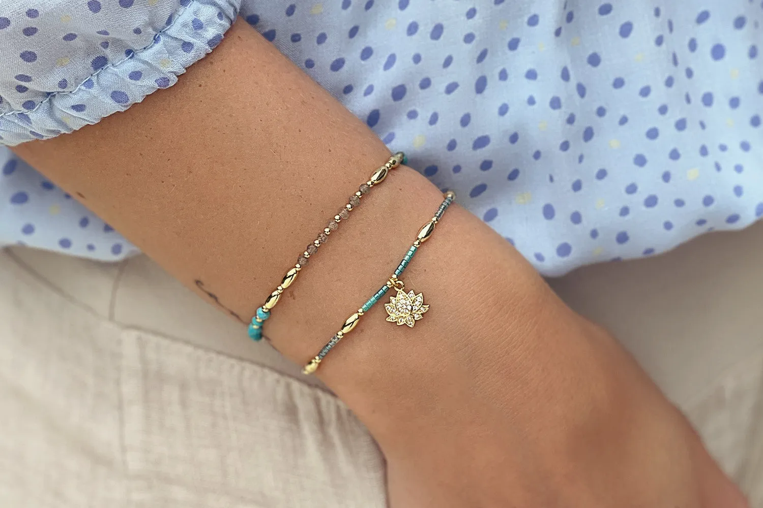 Litha 2 Layer Gold Bracelet Stack