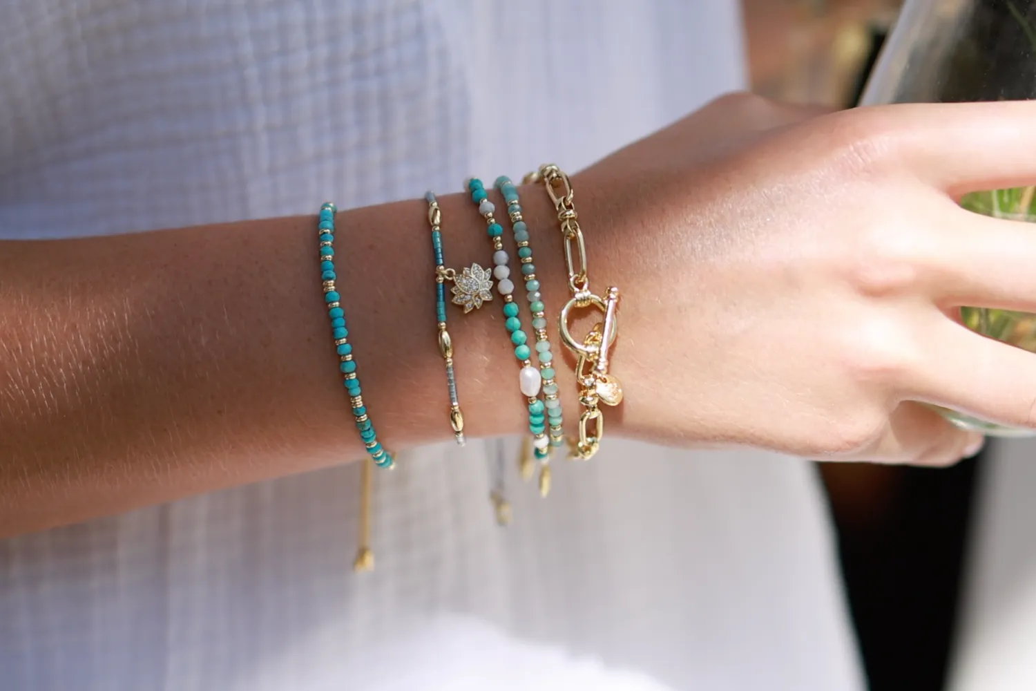 Manassa Blue Gold  Bracelet