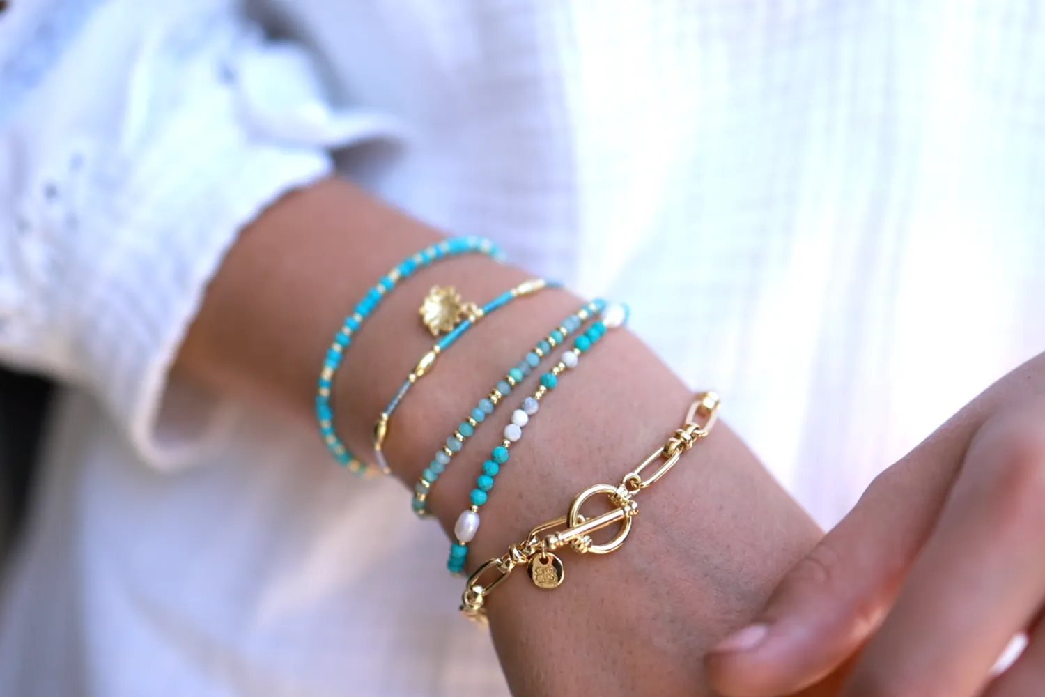 Manassa Blue Gold  Bracelet