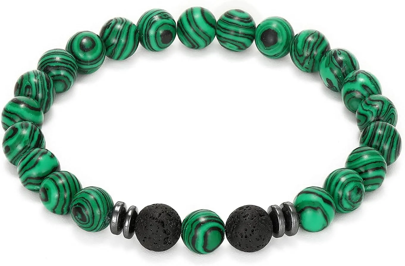 MengPa Mens Beaded Bracelets Couples Matching Bracelet Set Lava Rock Beads for Women Stone Jewelry