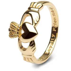 MENS 10K Yellow Gold Claddagh Ring SMG-10G7 MADE IN IRELAND!