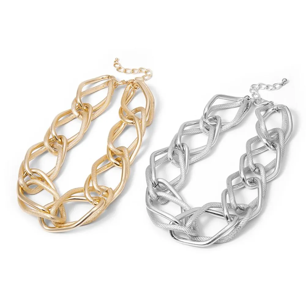 Multi Layered Gold Color Choker Necklace