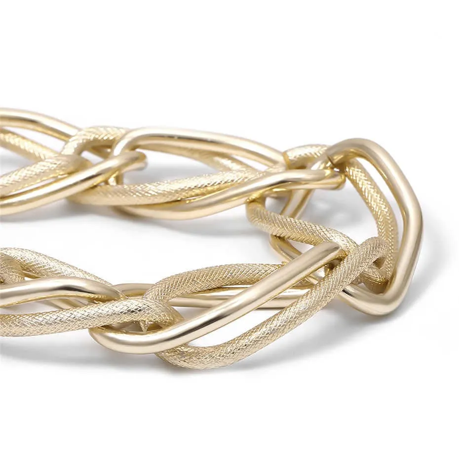Multi Layered Gold Color Choker Necklace