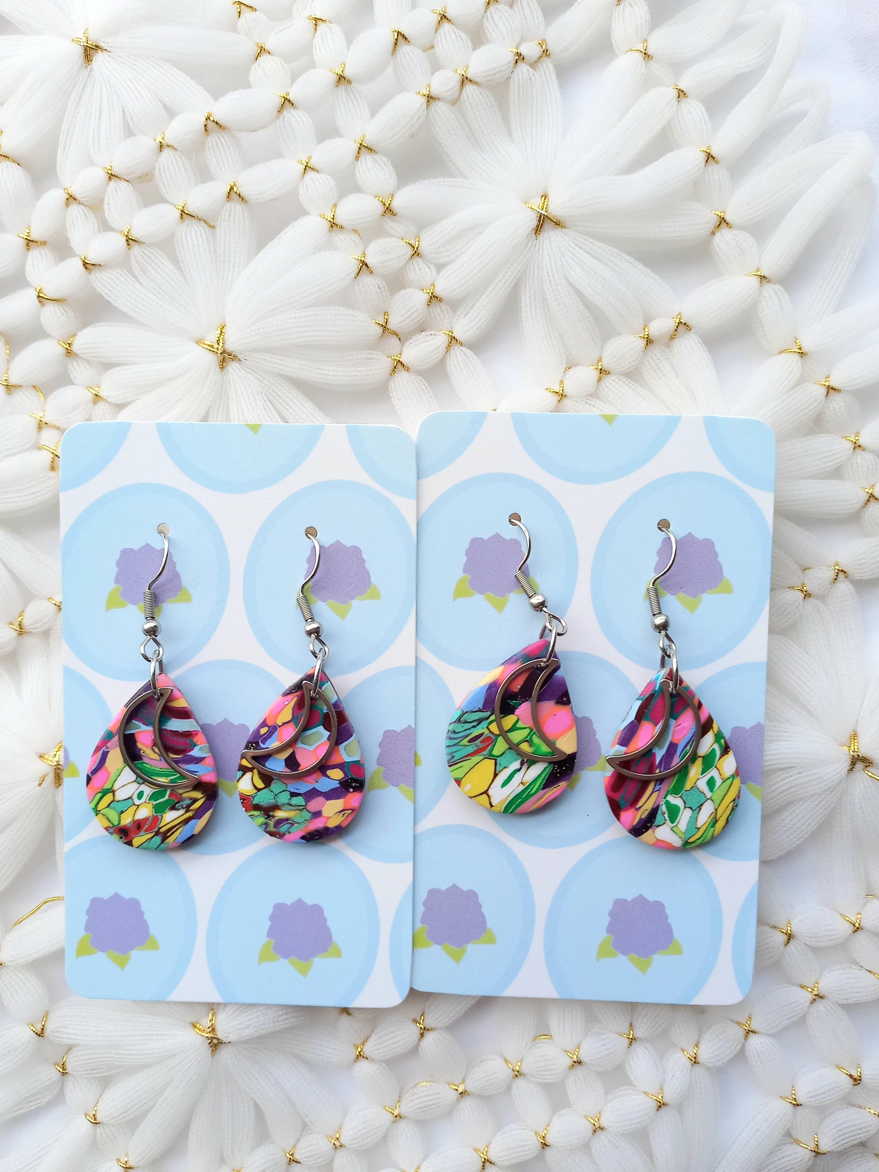 Multicoloured Teardrop Earrings
