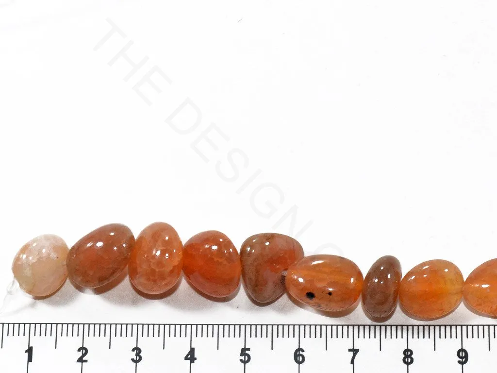Orange Round Pebble Semi Precious Quartz Stones