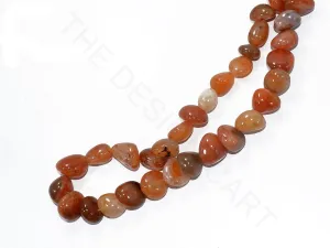 Orange Round Pebble Semi Precious Quartz Stones
