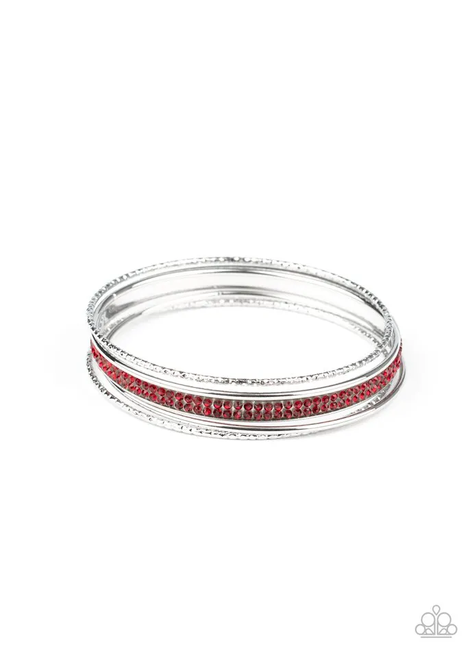 Paparazzi Bracelet ~ Heap It On - Red