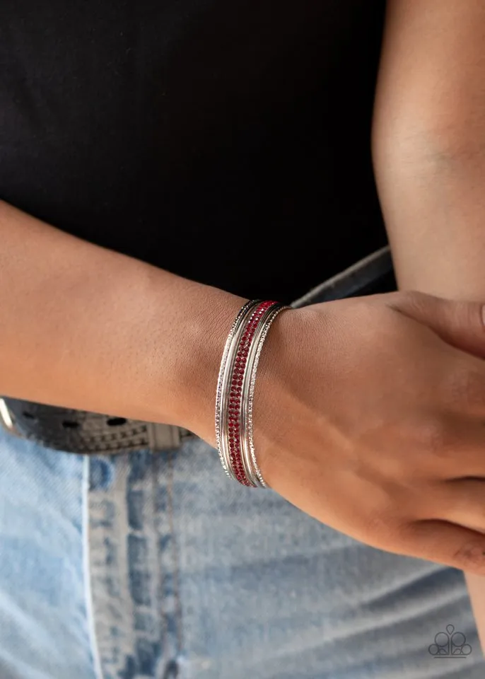 Paparazzi Bracelet ~ Heap It On - Red