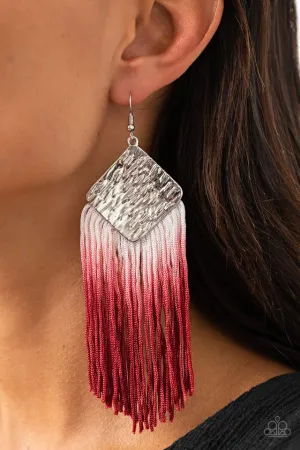 Paparazzi Earring ~ DIP The Scales - Red
