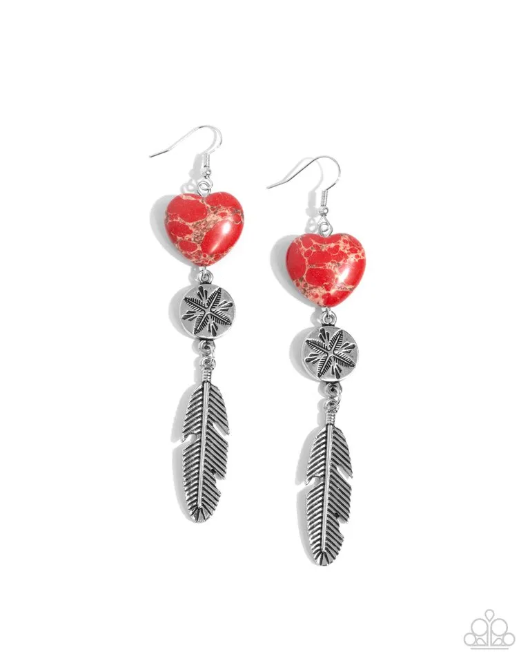Paparazzi Earring ~ Free-Spirited Fame - Red