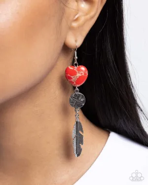 Paparazzi Earring ~ Free-Spirited Fame - Red