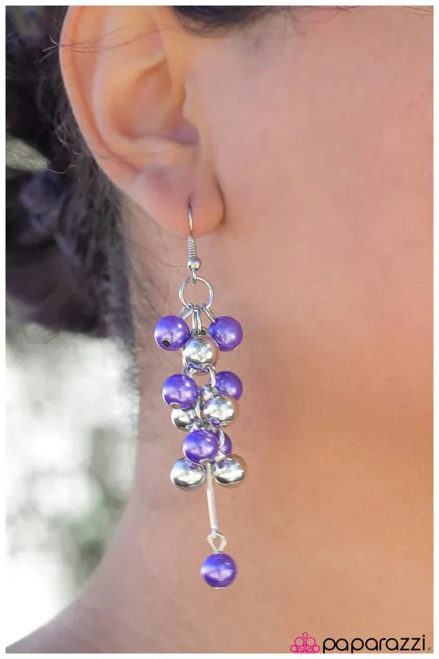 Paparazzi Earring ~ Pulling Away - Purple