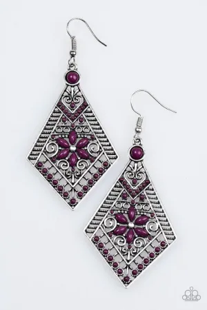 Paparazzi Earring ~ Stay Wild, Wildflower - Purple