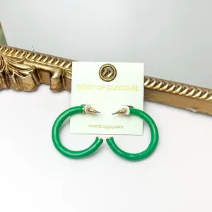 Plan For Cabo Small Hoop Earrings in Green