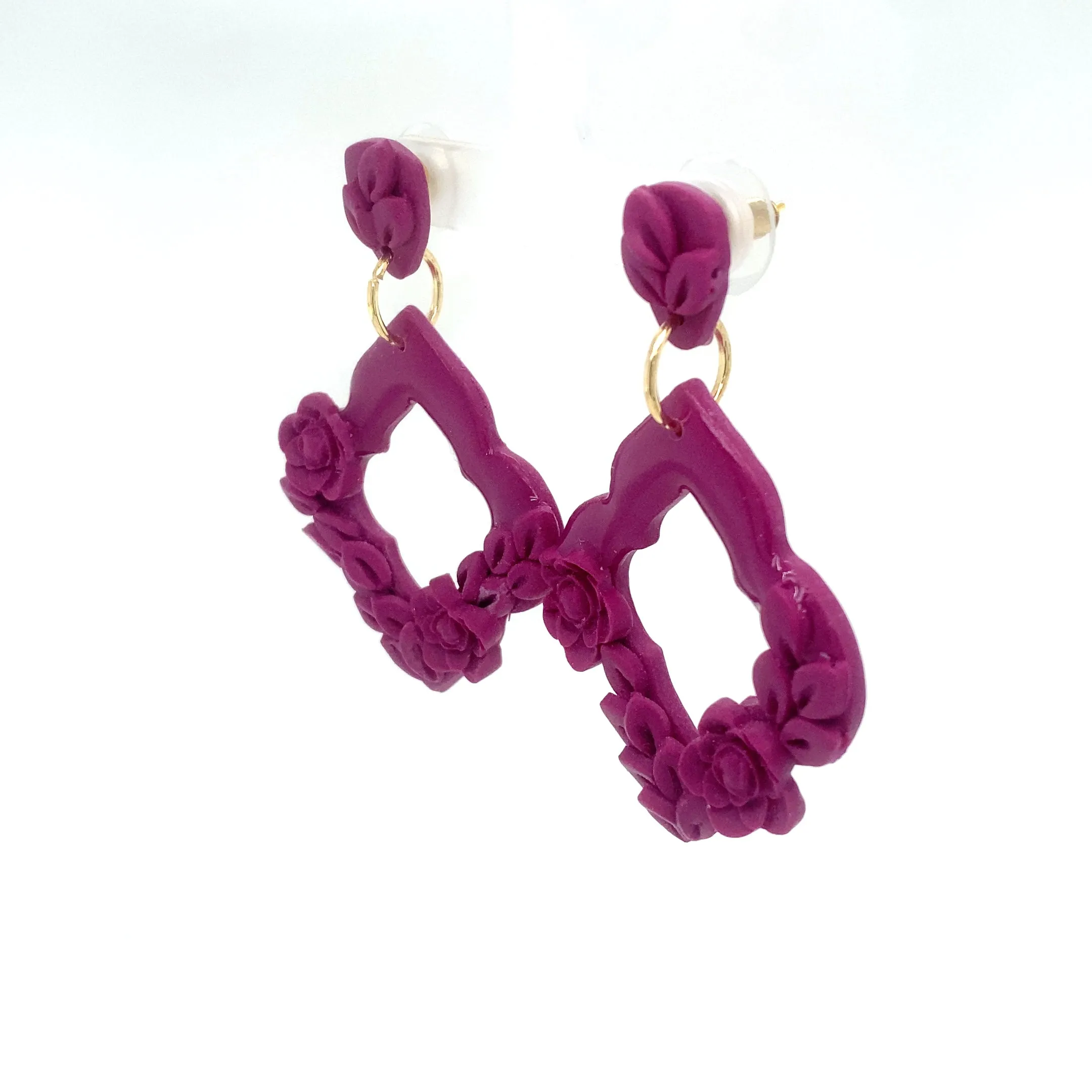 Purple Dangle Earrings With Holiday Detail Large