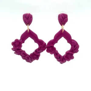 Purple Dangle Earrings With Holiday Detail Large