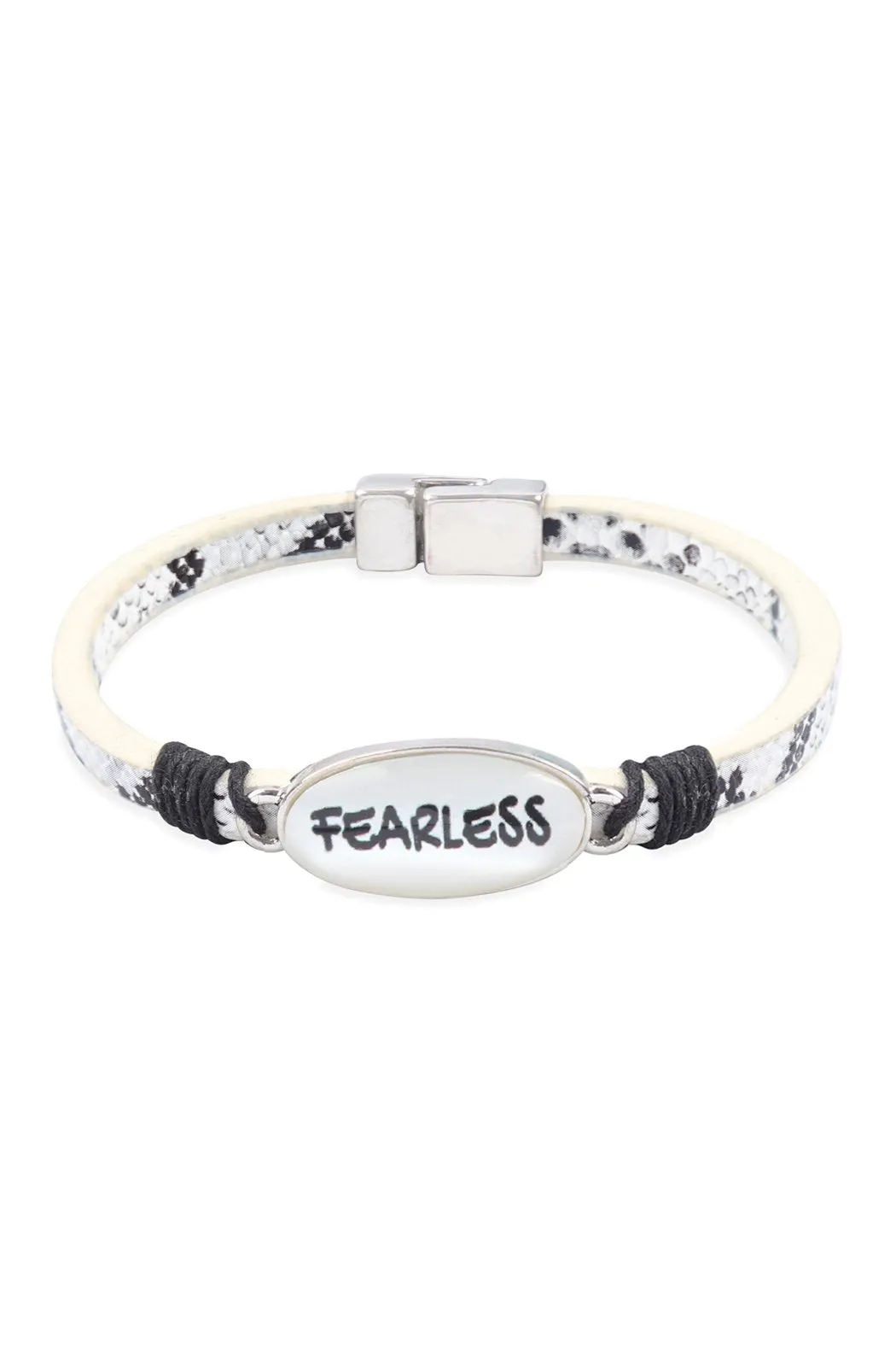 "Fearless" Animal Print Leather Magnet Bracelet