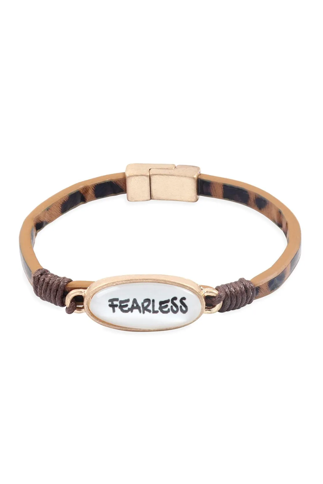 "Fearless" Animal Print Leather Magnet Bracelet